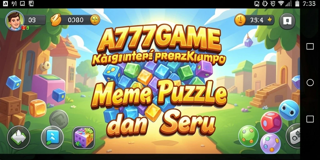 Tangkapan layar A777GAME menampilkan gameplay puzzle yang seru dan menarik.