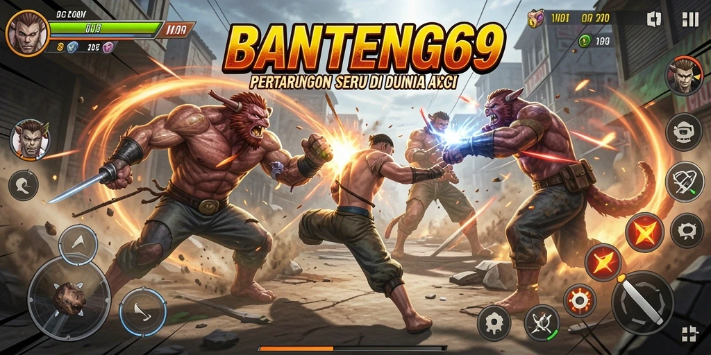 Gameplay seru BANTENG69 dengan aksi pertempuran yang mendebarkan.
