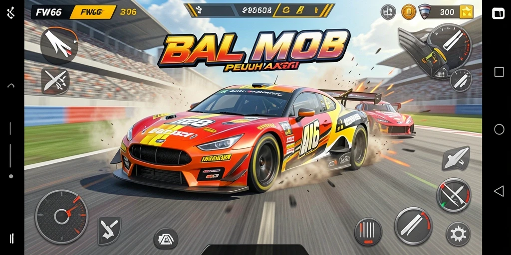 Tampilan gameplay balapan yang cepat dan mendebarkan di FW66.