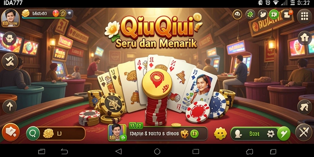 Screenshot utama IDA777 yang menunjukkan aksi seru dalam permainan QiuQiu.