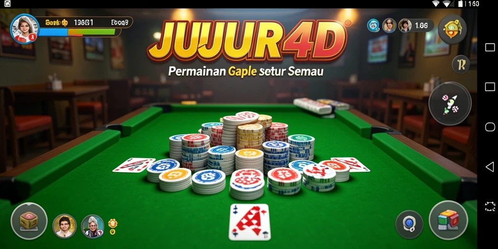 Screenshot JUJUR4D menampilkan aksi seru permainan Gaple.