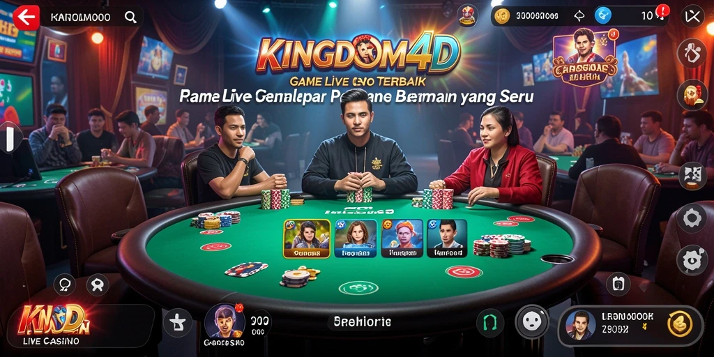 Tampilan gameplay Live Casino yang seru dan interaktif di KINGDOM4D.