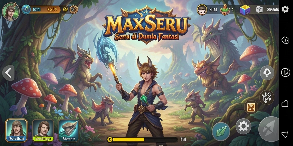 Tampilan gameplay seru dan visual yang memukau di <strong>MAXSERU</strong>.