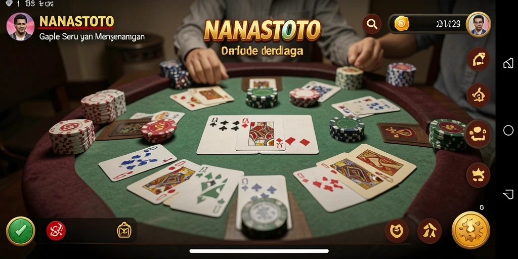 Tampilan permainan NANASTOTO yang menarik dengan suasana Gaple.