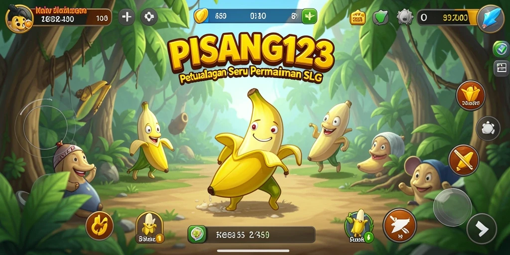 Gambar menunjukkan aksi seru dalam gameplay PISANG123.