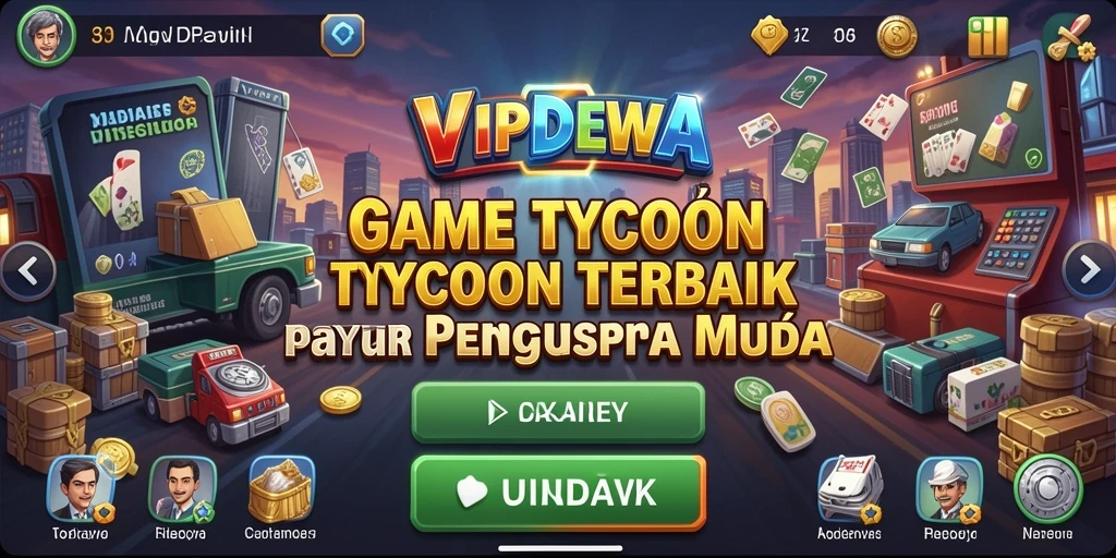 Screenshot gameplay VIPDEWA menampilkan aksi manajemen bisnis yang seru.